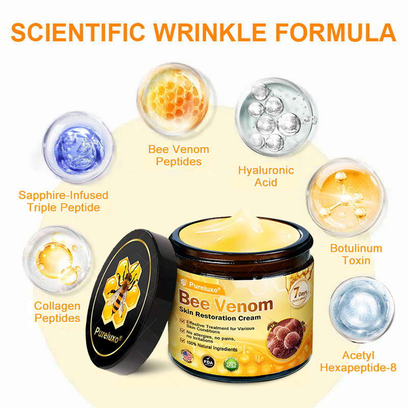 Made and Shipped from USA ✨ Pureluxo® Bee Venom Skin Restoration Cream ⏰ LAST DAY 80% OFF🛒