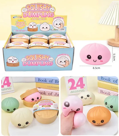 Pureluxo® Dumpling Squishies Mystery Box, Dumplings Stress Balls for Adults | Party Favors Stress Relief Gift for Friends and Coworkers