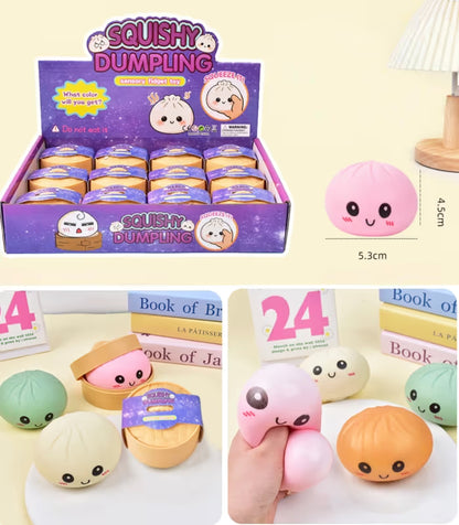 Pureluxo® Dumpling Squishies Mystery Box, Dumplings Stress Balls for Adults | Party Favors Stress Relief Gift for Friends and Coworkers