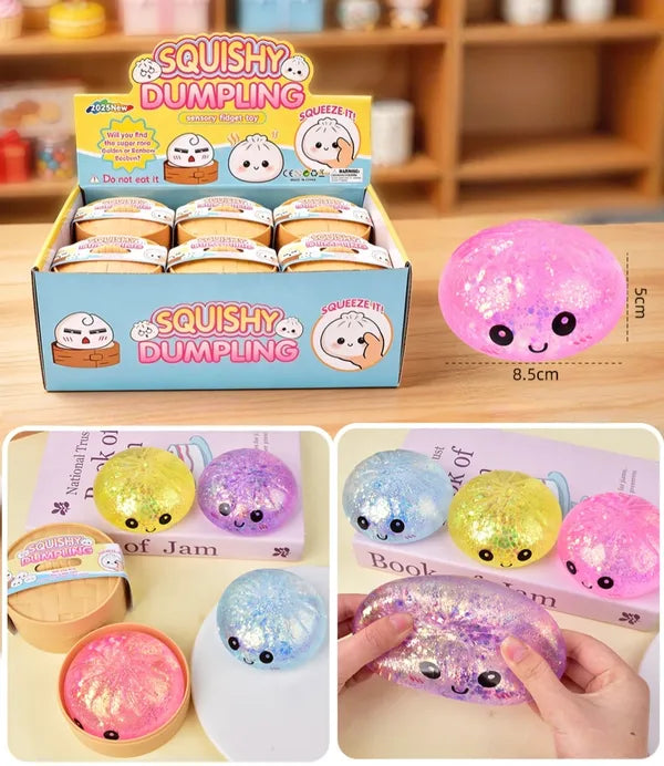Pureluxo® Dumpling Squishies Mystery Box, Dumplings Stress Balls for Adults | Party Favors Stress Relief Gift for Friends and Coworkers