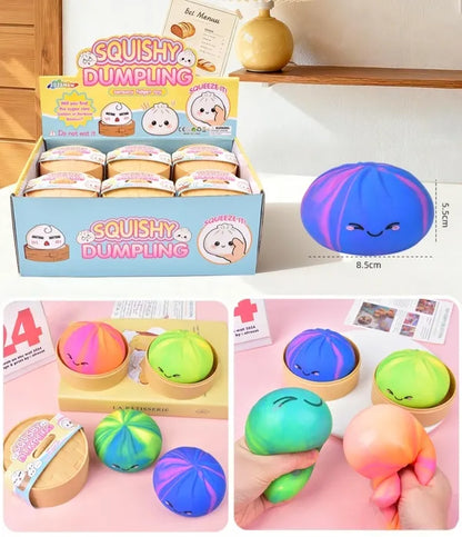 Pureluxo® Dumpling Squishies Mystery Box, Dumplings Stress Balls for Adults | Party Favors Stress Relief Gift for Friends and Coworkers