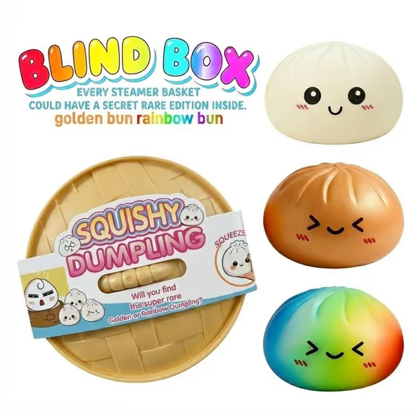 Pureluxo® Dumpling Squishies Mystery Box, Dumplings Stress Balls for Adults | Party Favors Stress Relief Gift for Friends and Coworkers