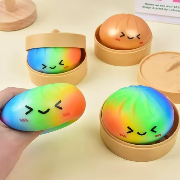 Pureluxo® Dumpling Squishies Mystery Box, Dumplings Stress Balls for Adults | Party Favors Stress Relief Gift for Friends and Coworkers