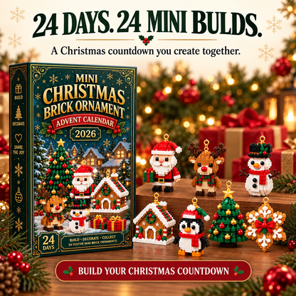 🎄🧱 Build & Hang Christmas Countdown – 24 Mini Holiday Brick Ornaments🛒