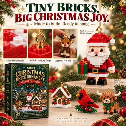 🎄🧱 Build & Hang Christmas Countdown – 24 Mini Holiday Brick Ornaments🛒