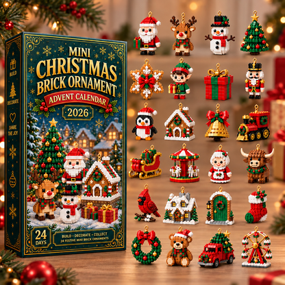 🎄🧱 Build & Hang Christmas Countdown – 24 Mini Holiday Brick Ornaments🛒