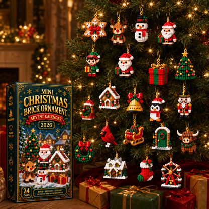 🎄🧱 Build & Hang Christmas Countdown – 24 Mini Holiday Brick Ornaments🛒