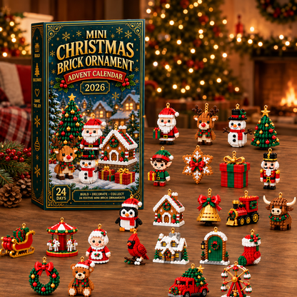 🎄🧱 Build & Hang Christmas Countdown – 24 Mini Holiday Brick Ornaments🛒