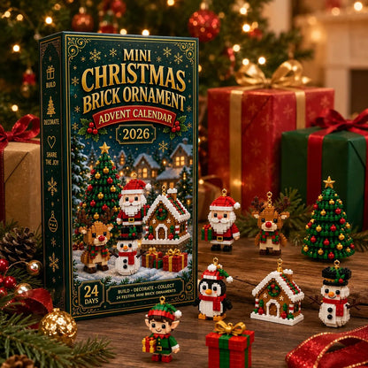 🎄🧱 Build & Hang Christmas Countdown – 24 Mini Holiday Brick Ornaments🛒