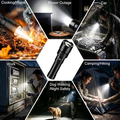 🎁 2026 Billhol® NEW Super Bright Ultimate Tactical Survival Flashlight · 2M+ SOLD · 80X Brighter ·120H Runtime · Military COB LED Tech